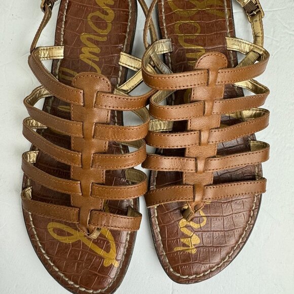 Sam Edelman Brown Sandals Cut Out Thong Size 8.5 - Picture 3 of 10